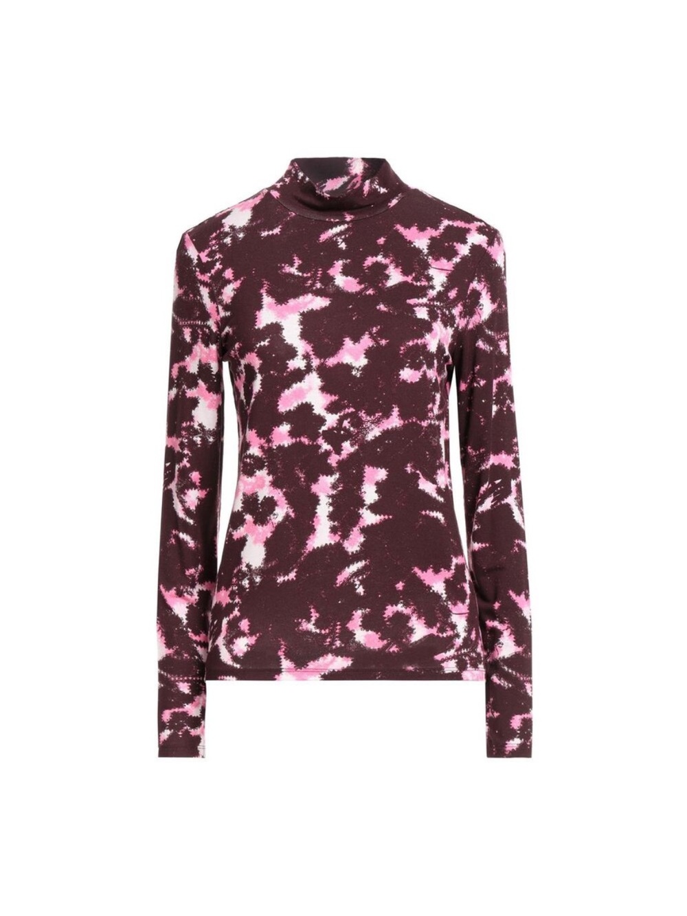 SCOTCH & SODA Printed Mock-Neck Long-Sleeve Top Size XL Wine